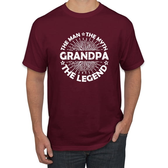 Wild Bobby, Grandpa Man Myth Legend Funny Dad Uncle Papa Dad Gift, Father's Day, Men Graphic Tee, Maroon, Medium