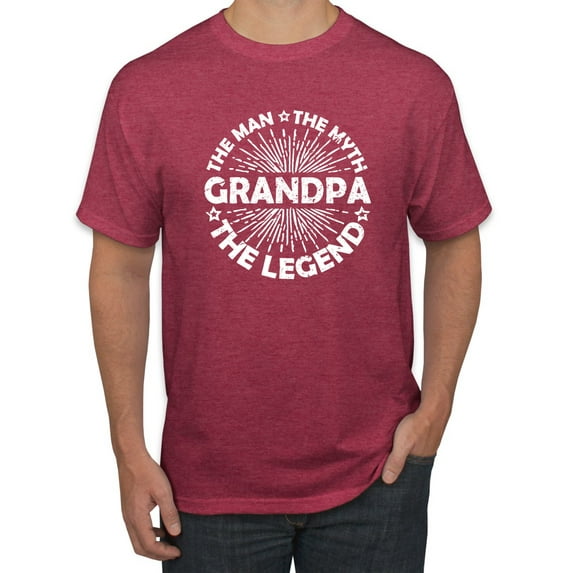 Wild Bobby, Grandpa Man Myth Legend Funny Dad Uncle Papa Dad Gift, Father's Day, Men Graphic Tee, Vintage Heather Red, Large