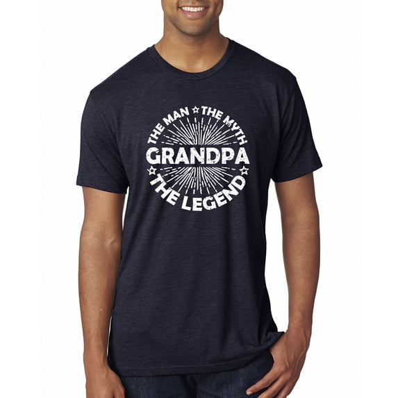 Wild Bobby, Grandpa Man Myth Legend Funny Dad Uncle Papa Dad Gift, Father's Day, Men Premium Tri Blend Tee, Vintage Navy, Large