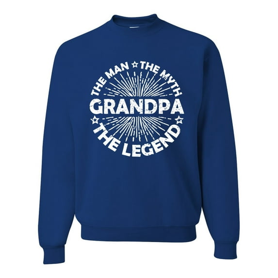 Wild Bobby, Grandpa Man Myth Legend Funny Dad Uncle Papa Dad Gift, Father's Day, Unisex Crewneck Graphic Sweatshirt, Royal, X-Large