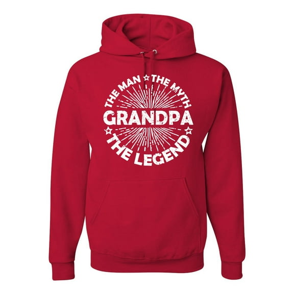 Wild Bobby, Grandpa Man Myth Legend Funny Dad Uncle Papa Dad Gift, Father's Day, Unisex Graphic Hoodie Sweatshirt, Red, X-Large