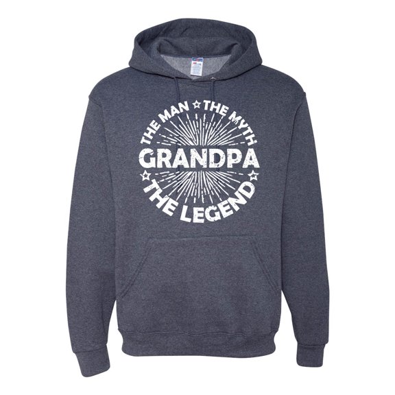 Wild Bobby, Grandpa Man Myth Legend Funny Dad Uncle Papa Dad Gift, Father's Day, Unisex Graphic Hoodie Sweatshirt, Vintage Heather Navy, X-Large