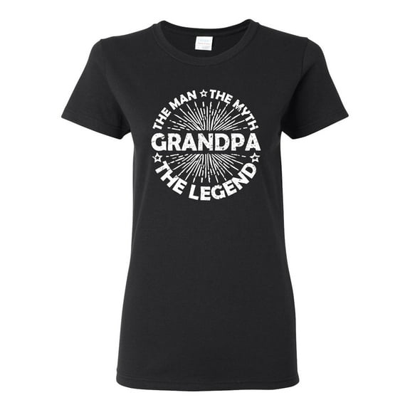 Wild Bobby, Grandpa Man Myth Legend Funny Dad Uncle Papa Dad Gift, Father's Day, Women Graphic Tee, Black, Small