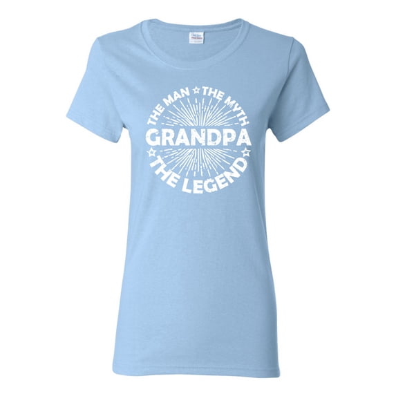 Wild Bobby, Grandpa Man Myth Legend Funny Dad Uncle Papa Dad Gift, Father's Day, Women Graphic Tee, Light Blue, Small