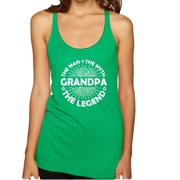 Wild Bobby, Grandpa Man Myth Legend Funny Dad Uncle Papa Dad Gift, Father's Day, Women Tri-Blend Racerback Tank Top, Envy, Large