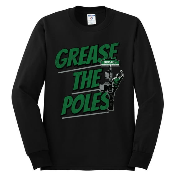 Wild Bobby Grease the Poles Broad Street Philadelphia Football Sports Men Long Sleeve Shirt, Black, Small