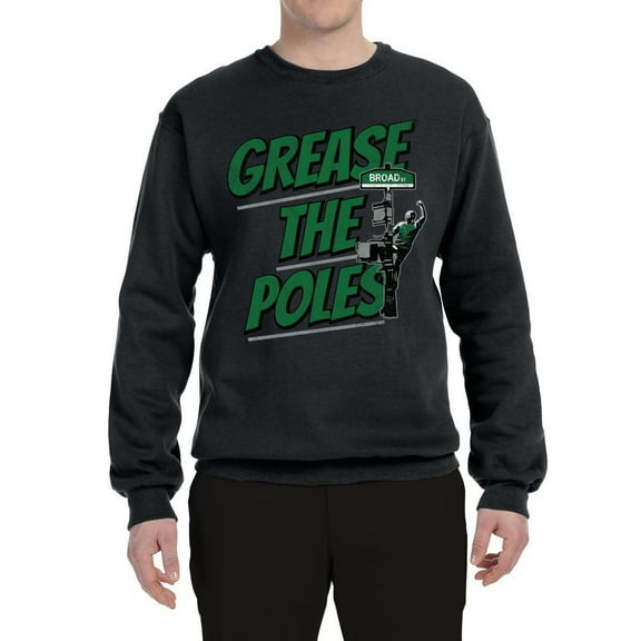 Wild Bobby Grease the Poles Broad Street Philadelphia Football Sports Unisex Crewneck Graphic Sweatshirt, Black, Small