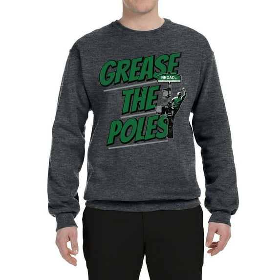 Wild Bobby Grease the Poles Broad Street Philadelphia Football Sports Unisex Crewneck Graphic Sweatshirt, Charcoal, Small