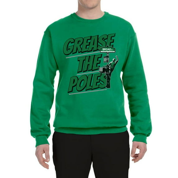 Wild Bobby Grease the Poles Broad Street Philadelphia Football Sports Unisex Crewneck Graphic Sweatshirt, Kelly, Small