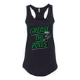 thumbnail image 1 of Wild Bobby Grease the Poles Broad Street Philadelphia Football Sports Women Racerback Tank Top, Black, Small, 1 of 5