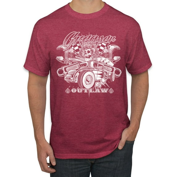 Wild Bobby, Greaser Outlaw Hot Rod Gambling Mechanic Pop Culture Men's Graphic T-Shirt, Vintage Heather Red, 3XL