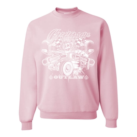 Wild Bobby, Greaser Outlaw Hot Rod Gambling Mechanic Pop Culture Unisex Crewneck Graphic Sweatshirt, Light Pink, X-Large