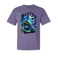thumbnail image 1 of Wild Bobby, Great White Shark Species in Ocean, Animal Lover, Garment-Dyed Washed Look Short Sleeve T-Shirt, Purple, Medium, 1 of 3