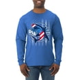 thumbnail image 1 of Wild Bobby Great White Shark USA Since 1776 Men Long Sleeve Shirt, 1 of 6