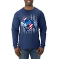 thumbnail image 1 of Wild Bobby Great White Shark USA Since 1776 Men Long Sleeve Shirt, 1 of 6