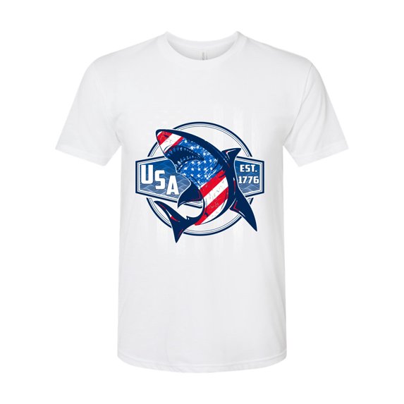 Wild Bobby Great White Shark USA Since 1776 Men Premium Tri Blend Tee