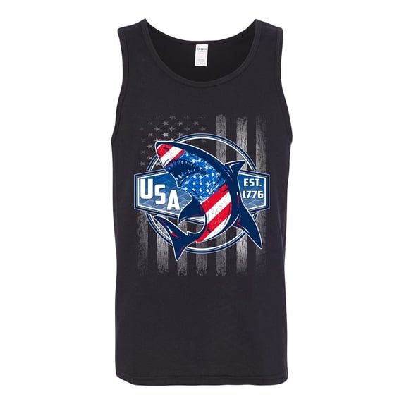 Wild Bobby Great White Shark USA Since 1776 Men Tank Top