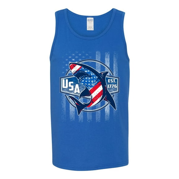 Wild Bobby Great White Shark USA Since 1776 Men Tank Top