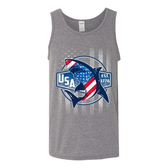 Wild Bobby Great White Shark USA Since 1776 Men Tank Top