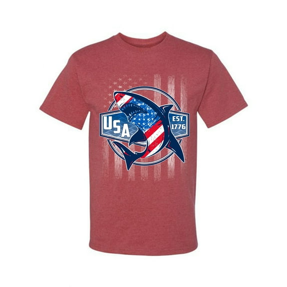 Wild Bobby Great White Shark USA Since 1776 Men Tee
