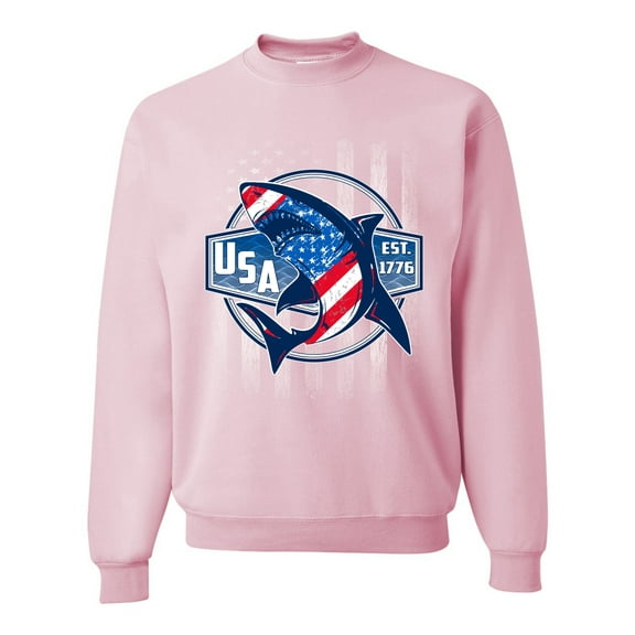 Wild Bobby Great White Shark USA Since 1776 Unisex Crewneck Sweatshirt