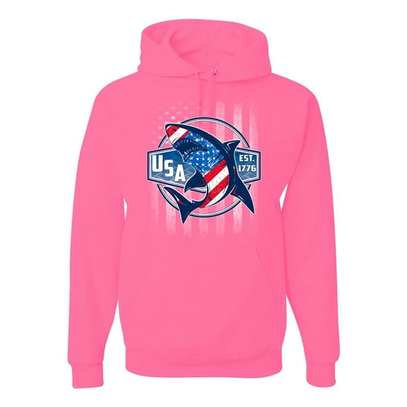 Wild Bobby Great White Shark USA Since 1776 Unisex Hoodie Sweatshirt