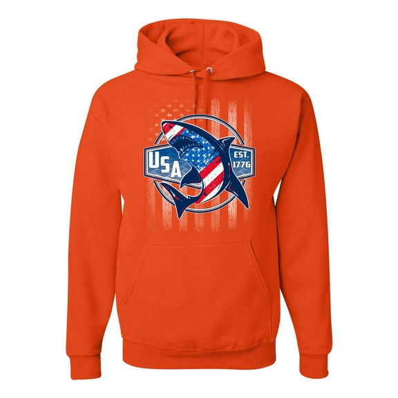 Wild Bobby Great White Shark USA Since 1776 Unisex Hoodie Sweatshirt