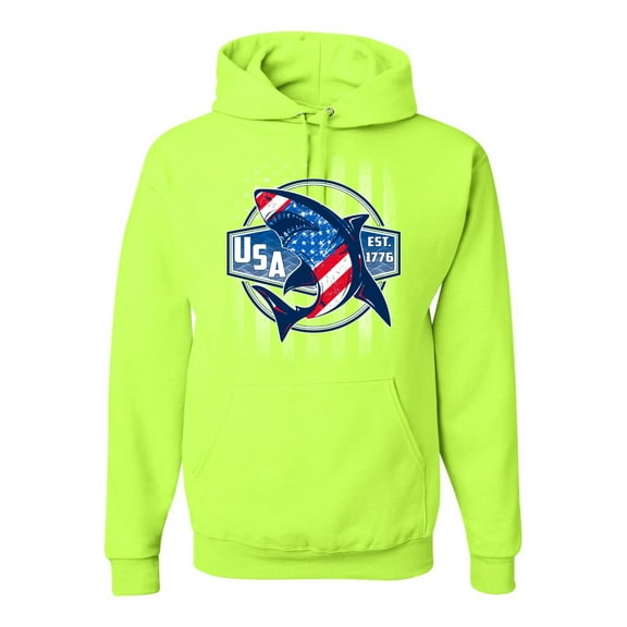 Wild Bobby Great White Shark USA Since 1776 Unisex Hoodie Sweatshirt