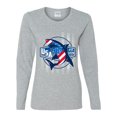 thumbnail image 1 of Wild Bobby Great White Shark USA Since 1776 Women Graphic Long Sleeve Tee, 1 of 5