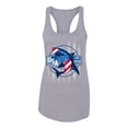 thumbnail image 1 of Wild Bobby Great White Shark USA Since 1776 Women Racerback Tank Top, 1 of 5