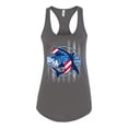 thumbnail image 1 of Wild Bobby Great White Shark USA Since 1776 Women Racerback Tank Top, 1 of 5