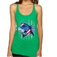 thumbnail image 1 of Wild Bobby Great White Shark USA Since 1776 Women Tri-Blend Racerback Tank Top, 1 of 6