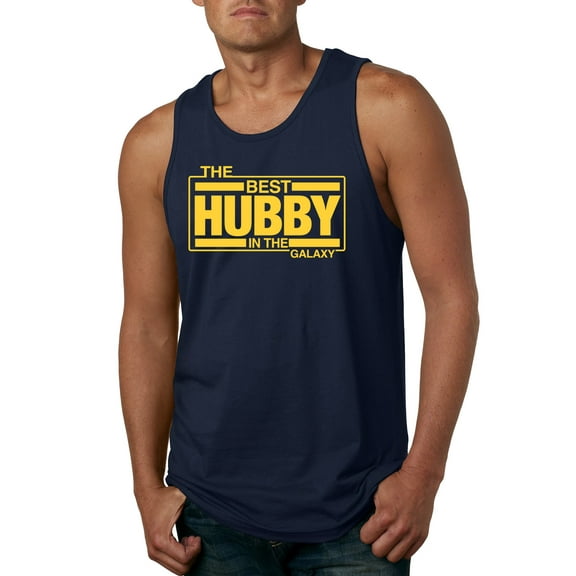 Wild Bobby, Greatest Dad in the Galaxy Father's Day Mens Tank Top, Navy, Large