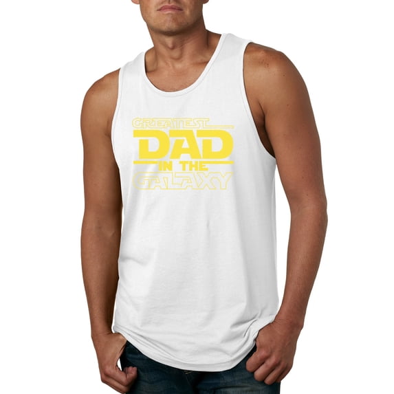 Wild Bobby, Greatest Dad in the Galaxy Father's Day Mens Tank Top, White, Medium