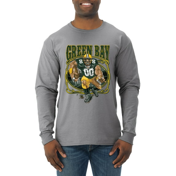Wild Bobby, Green Bay Fan | GB Fantasy Football ,Sports, Men Long Sleeve Shirt, Heather Grey, X-Large