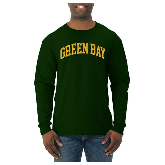 Wild Bobby Green Bay GB American Football Cities | Classic Varsity College Style Fantasy Fan, Trendy Team Streetwear Sports Mens Long Sleeve Shirt