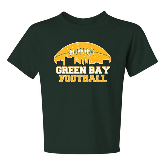Wild Bobby Green Bay GB American Football City Skyline Iconic City | Trendy Streetwear Fantasy Fan Unisex Boys Girls Graphic Youth T-Shirt