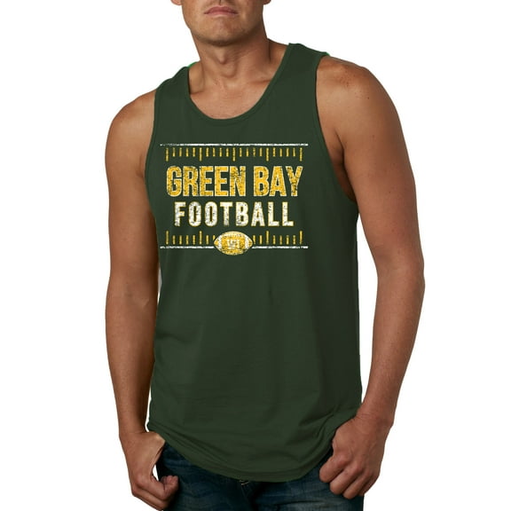 Wild Bobby Green Bay GB Hometown City Football Fan Pride Sports Men's Graphic Tank Top, Forest Green, 3X-Large