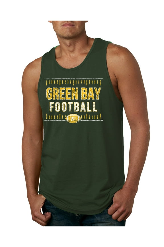 Green Bay GB Hometown City Football Fan Pride Sports Men's Graphic Tank Top, Forest Green, 3X-Large