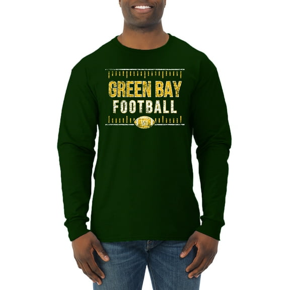 Wild Bobby Green Bay GB Hometown City Football Fan Pride Sports Men's Long Sleeve T-Shirt, Forest Green, Small