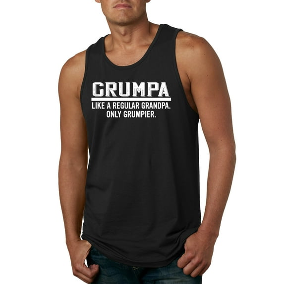 Wild Bobby,Grumpa Like A Regular Grandpa Only Grumpier, Father's Day, Men Graphic Tank Top, Black, 3XL