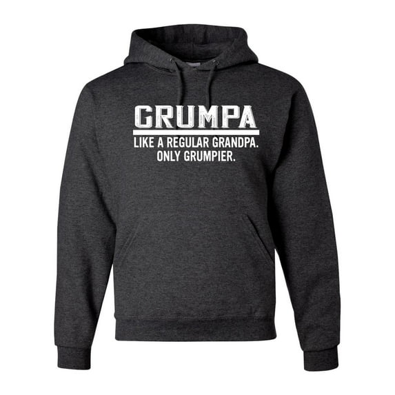 Wild Bobby,Grumpa Like A Regular Grandpa Only Grumpier, Father's Day, Unisex Graphic Hoodie Sweatshirt, Heather Black, Large