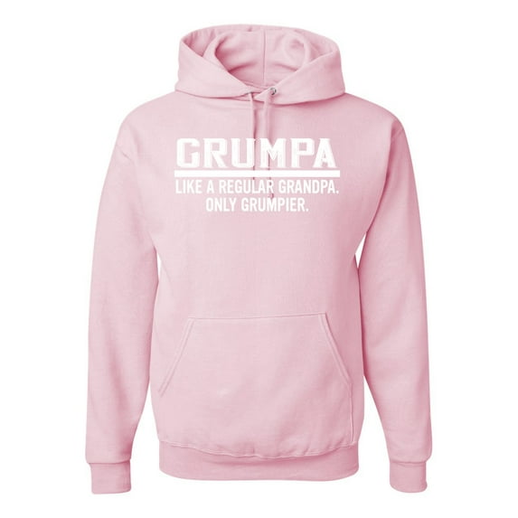 Wild Bobby, Grumpa Like A Regular Grandpa Only Grumpier, Father's Day, Unisex Graphic Hoodie Sweatshirt, Light Pink, 2XL