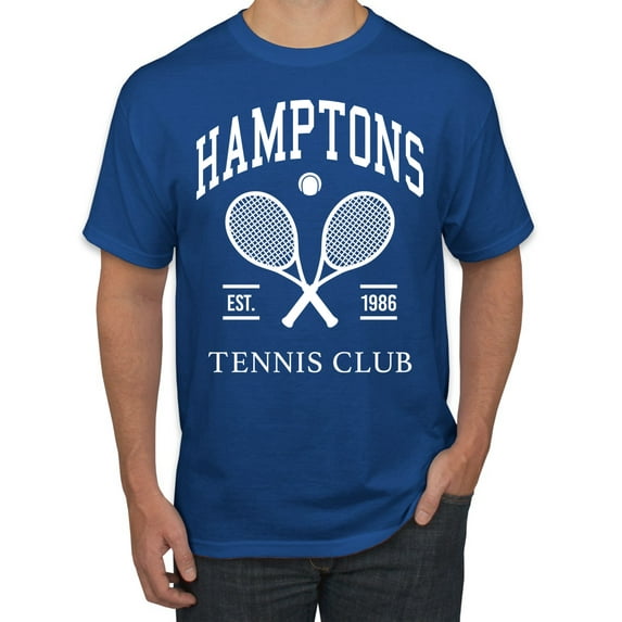 Wild Bobby Hamptons Tennis Club Est 1986 Sports Men's T-Shirt, Royal, Large