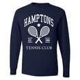 thumbnail image 1 of Wild Bobby Hamptons Tennis Club Est 1986 Sports Mens Long Sleeve Shirt, Navy, Small, 1 of 6