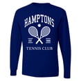 thumbnail image 1 of Wild Bobby Hamptons Tennis Club Est 1986 Sports Mens Long Sleeve Shirt, Royal, 3X-Large, 1 of 6