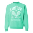 thumbnail image 1 of Wild Bobby Hamptons Tennis Club Est 1986 Sports Unisex Crewneck Sweatshirt, Mint, 3X-Large, 1 of 6
