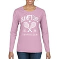 thumbnail image 1 of Wild Bobby Hamptons Tennis Club Est 1986 Sports Womens Graphic Long Sleeve T-Shirt, Light Pink, Medium, 1 of 6