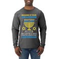 thumbnail image 1 of Wild Bobby Hanukkah Imagine If Your Phone Battery was Low but Lasted 8 Days Men Long Sleeve Shirt, Heather Black, Large, 1 of 6