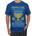 thumbnail image 1 of Wild Bobby Hanukkah Imagine If Your Phone Battery was Low but Lasted 8 Days Men T-Shirt, Royal, 3X-Large, 1 of 6